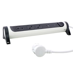 Contactdoos mont.-/draaib. USB A+C OSB 3xPA 1,5m. z-w VVE=5
