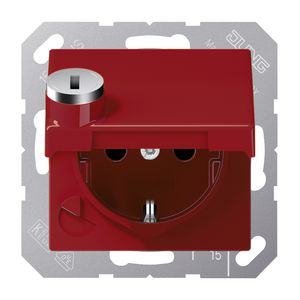 Wandcontactdoos AS-univ. rood wit m.R/A & slot