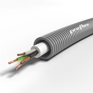 Rol a 100m. voorbedrade flexibele elektrobuis GY16 VVF 4G1