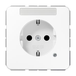 Wandcontactdoos a.wit m.R/A tekstvast&glimlamp CD500