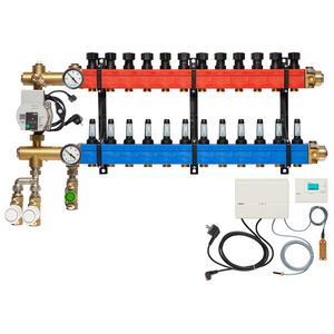 Vloerverw.verdeler 4850 3-pijps E-pomp OA. 10-145l/u 12-groeps