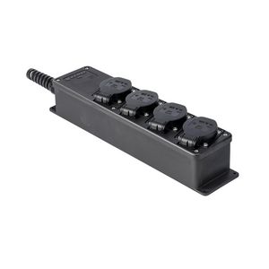 Snoercentrale 4-voudig 16A 250V penaarde zwart kb VVE=2
