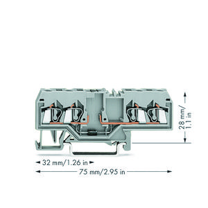 Moduleklem 4-draads+diode 1N4007 gri 280-655/281-410 VVE=100