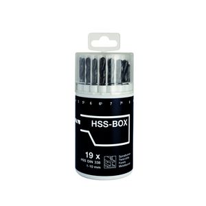 HSS spiraalborenset 19-del. Ø1–10mm oplopend met 0,5mm