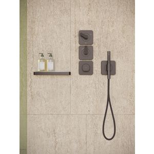 Afbouwdeel termostaat module 380/120 rozet v 3 douchefun Cubic Cut greep brushed black chrome Citterio-C
