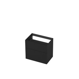 Onderkast 2L a-sym gelakt gefreesd front 70cm mat zwart