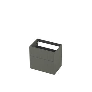 Onderkast 2L a-sym gelakt gefreesd front 70cm mat beton groen