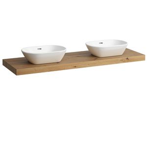 Wastafelblad LANI 160cm met dubbele uitsparing wild oak