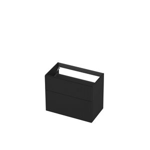 Onderkast 2L a-sym gelakt gefreesd front 80cm mat zwart