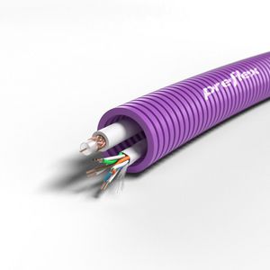 Rol a 100m. voorbedrade flexibele elektrobuis PA20 E UTP6+COAX-VATCA