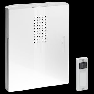 Draadloze gong drukker/zender flits 500m front hoogglans-wit