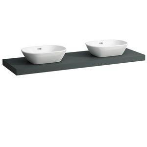 Wastafelblad LANI 160cm met dubbele uitsparing traffic grey