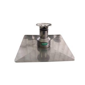 Dakkap HR COMPLEET INOX QA RVS Ø80mm dakplaat vierkant groot