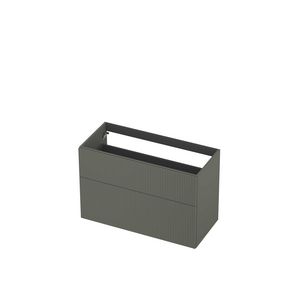 Onderkast 2L a-sym gelakt gefreesd front 10cm mat beton groen
