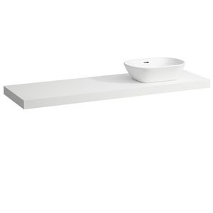 Wastafelblad LANI 160cm met uitsparing rechts mat wit