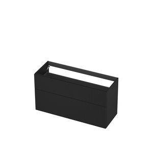 Onderkast 2L a-sym gelakt gefreesd front 120cm mat zwart