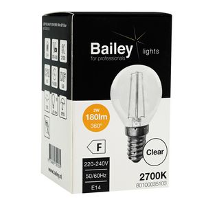 LED-lamp G45 CL FIL E14 2W 19W 180lm 827 helder