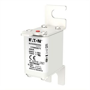 Zekering hoge snelheid 400A AC 690V 200kA 00 aR IEC VVE=6