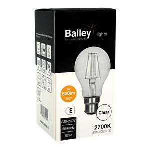 LED-lamp A60 CL FIL B22d 5W 48W 600lm 827 helder