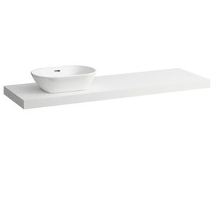Wastafelblad LANI 160cm met uitsparing links mat wit
