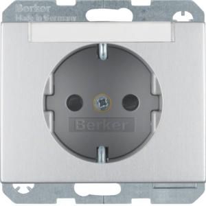 Wandcontactdoos RA tekstv. steek berker K.1/K.5 aluminium