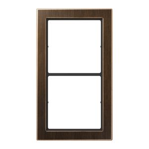 Afdekraam 2-voudig Flat Design messing ant.