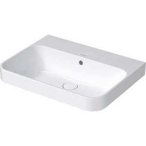 HAPPY D.2 PLUS #236060 opzetwastafel 600mm wit zonder kraangat met overloop geslepen onderzijde