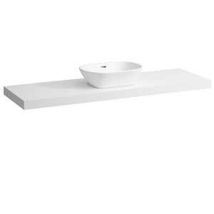 Wastafelblad LANI 160cm met uitsparing midden mat wit
