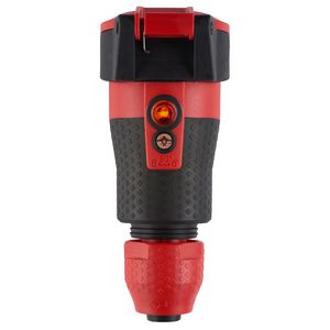 Koppelcontactstop geaard klapdeksel schuko 2K rood
