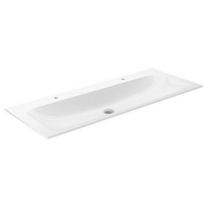 Keramische dubbele wastafel met 2 x 1 kraangaten 32980311202