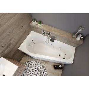 Whirlpool Delta Rihopool 160x80cm systeem FLOW rechts hoogglans wit