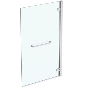 Badscherm/badklapwand I.LIFE 900x1500mm scharnieren rechts zilver incl. handdoekhouder