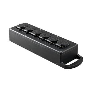 Type 19 volrubber verdeler 6x randaarde zwart VVE=2