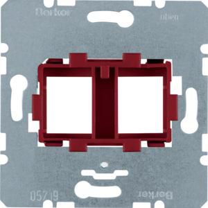 Draagplaat modulaire jacks 2-v rode houder 15,5x19,5mm