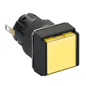 Signaallamp Vierkant 16mm IP65 LED 24V Connector Geel VVE=5