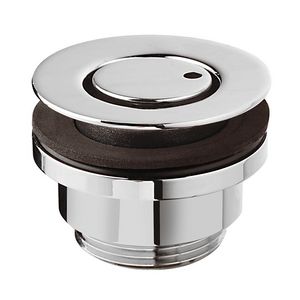 Wastafelafvoerplug rvs-look EYE 1.1/4" univ. ø63mm / 5-65mm vast (niet afsluitbaar)