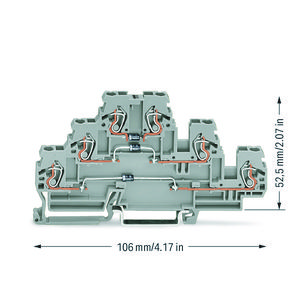 Moduleklem 3-etage 3 dioden 1N4007 grijs VVE=50