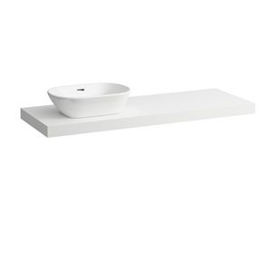 Wastafelblad LANI 140cm met uitsparing links mat wit