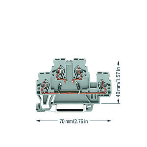 Moduleklem 2-etage 2 dioden 1N4007 grijs VVE=50