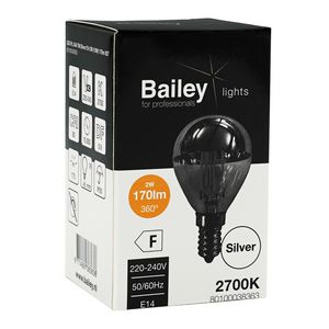 LED-lamp G45 TM SIL FIL E14 2W (18W) 170lm 827 zilver