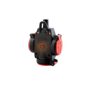 Hangkoppeling 3-voudige SCHUKO rubber rood IP54