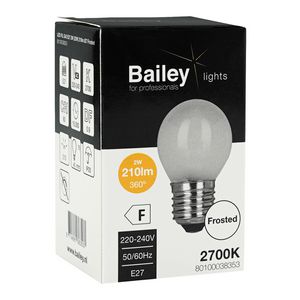 LED-lamp G45 FR FIL E27 2W (22W) 210lm 827 mat