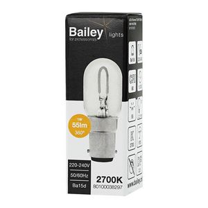 LED-lamp T22x57 U-FIL Ba15d 1W (6W) 55lm 827 helder