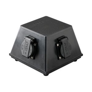 Type 18 volrubber verdeler 3x randaarde zwart VVE=2