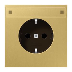 Wandcontactdoos LS messing klassiek m. R/A & tekstvast