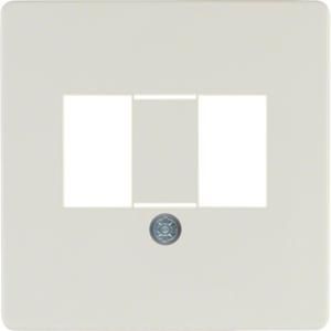 Centraalplaat RJ-datacontactdoos 2-v rechte uitgang wit glans