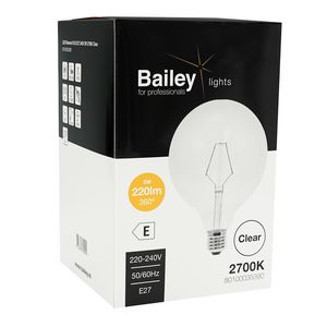 LED-lamp G125 CL FIL E27 2W 22W 220lm 827 helder