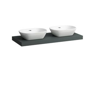 Wastafelblad LANI 120cm met dubbele uitsparing traffic grey