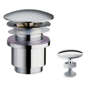Wastafelafvoerplug UD970 chroom 1.1/4" Ø72mm met no-return stankslot /25-45mm  vast (niet afsluitbaar)