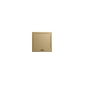 Afdekplaat met klapdeksel messing-look mat 94x94mm